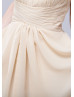 Beaded Halter Neck Champagne Chiffon Short Bridesmaid Dress